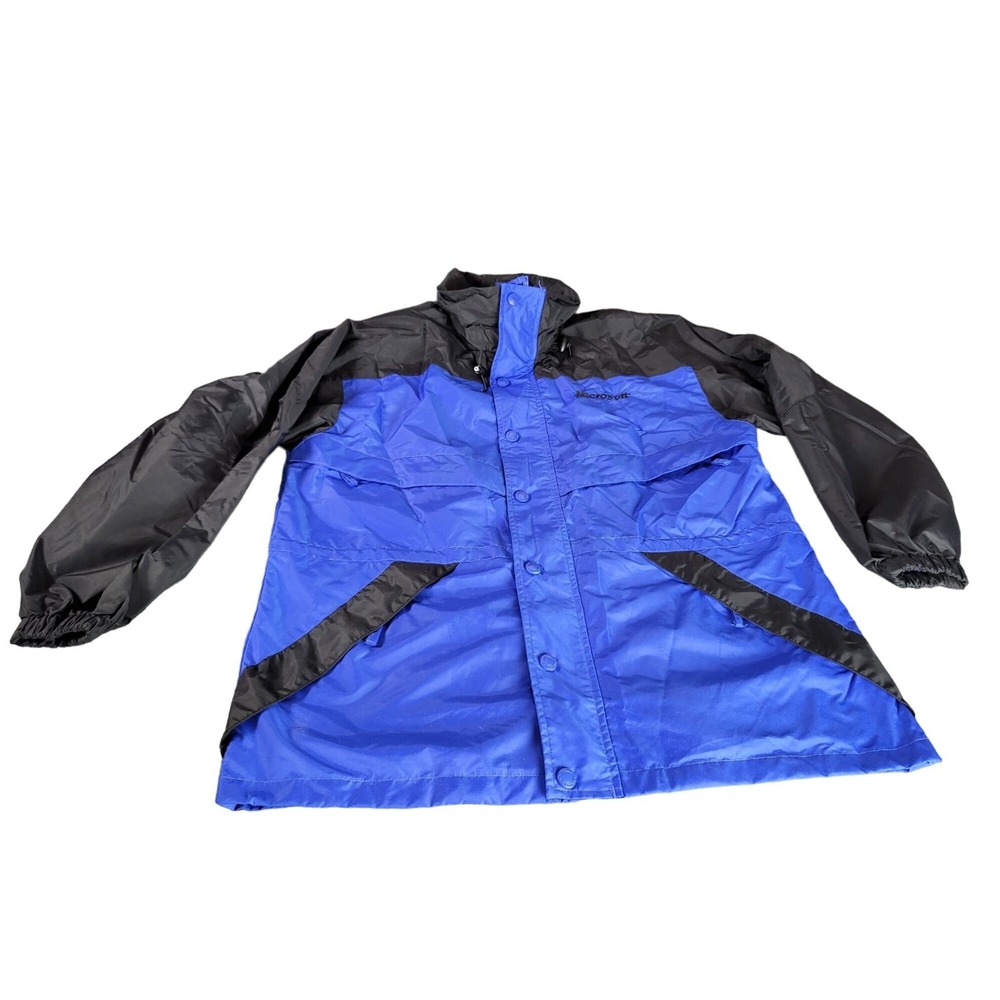 River's End Trading Co Mens Jacket L Blue Black Lightweight Water Resistant Work
